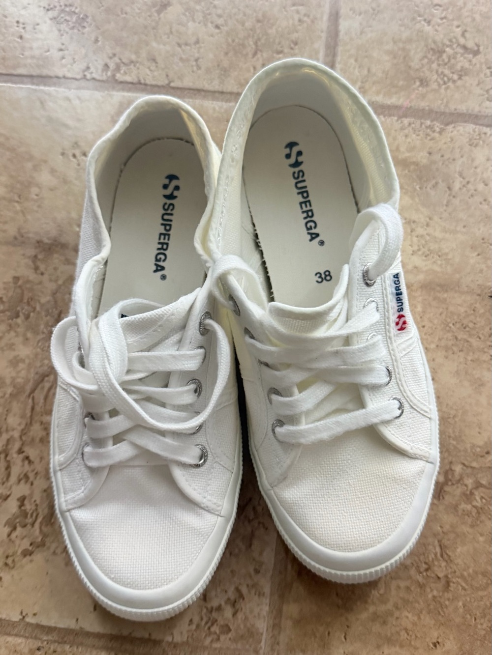 Superga White Low-Top Canvas Sneakers